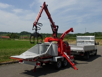BVE 11 + kraan: dubbele as aanhangwagen